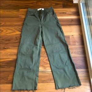 Reformation Army Green Wide Leg Pants